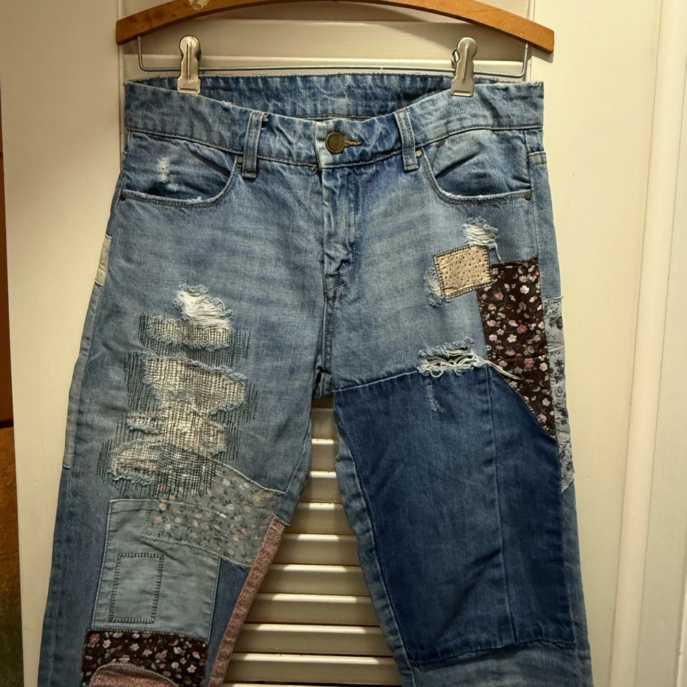 Blank Nyc Distressed Patchwork Jeans - image 1